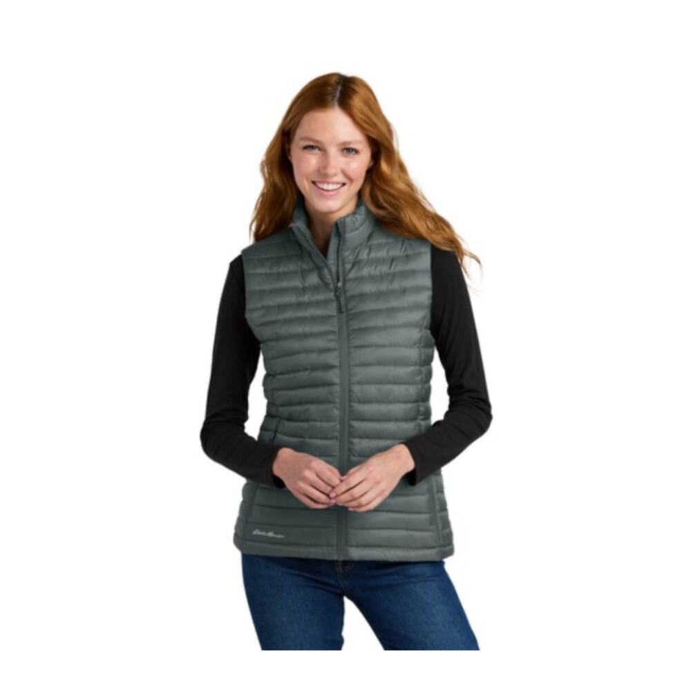 NEW Eddie Bauer gray packable quilted vest